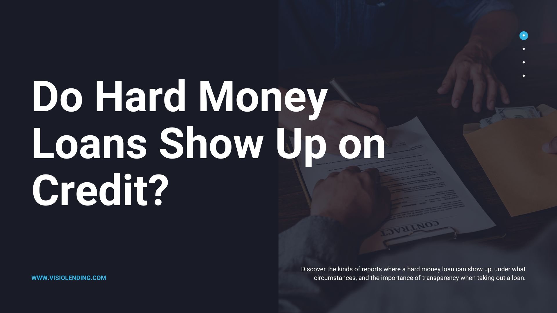 do hard money loans show up on credit
