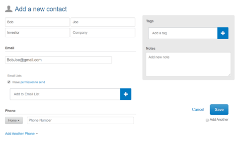 Manually add contact