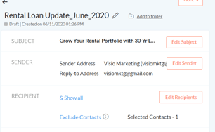 subject line and recipients