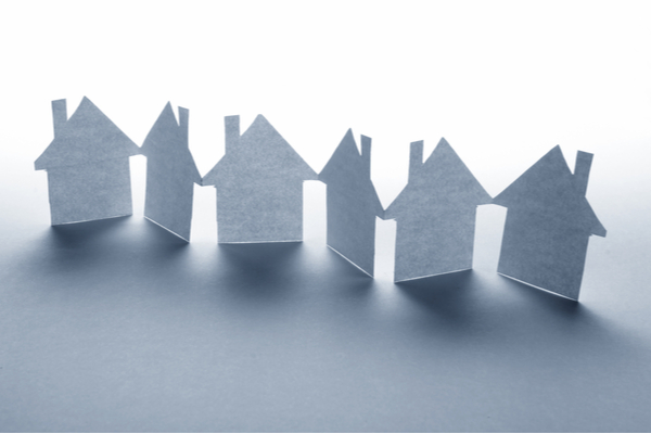 paper house-shaped cutouts