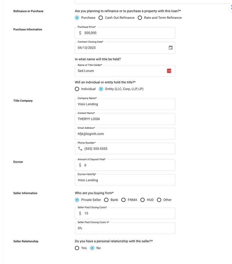 Purchase Info Screen