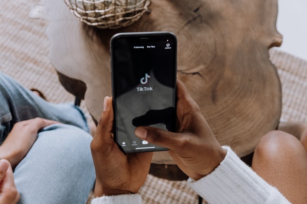 person using tiktok